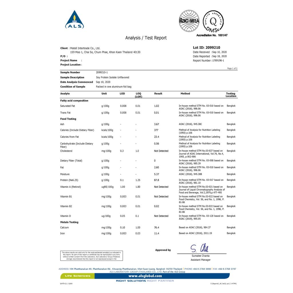 Soy Protein Isolate ถั่วเหลือง ซอย โปรตีน ไอโซเลท - 2