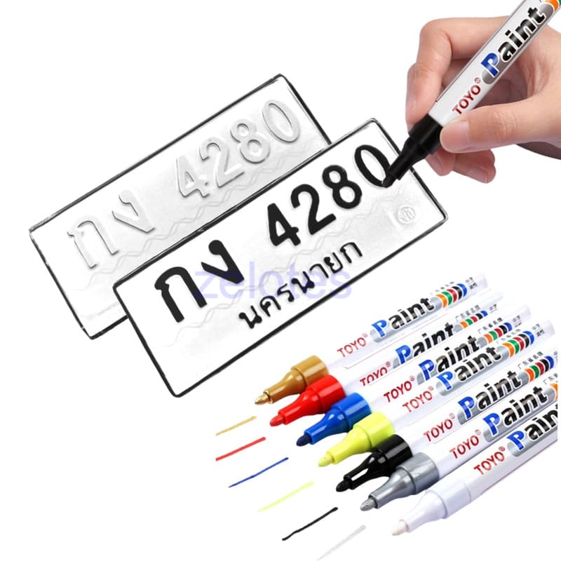 ปากกาเขียนยาง TOYO Paint  เขียนล้อรถยนต์/พลาสติก/ไม้/ผ้าใบ/กระจก/กระเบื้อง/แผ่นทะเบียนและอื่นๆ - 1