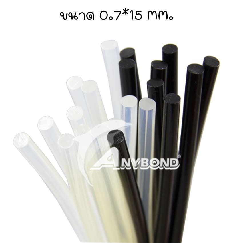 กาวแท่งเล็ก สีใส สีดำ ANYBOND กาวแท่งร้อน เหนียวติดทน ราคาโรงงาน คุณภาพดี (แพ็ค 12 แท่ง) - 3
