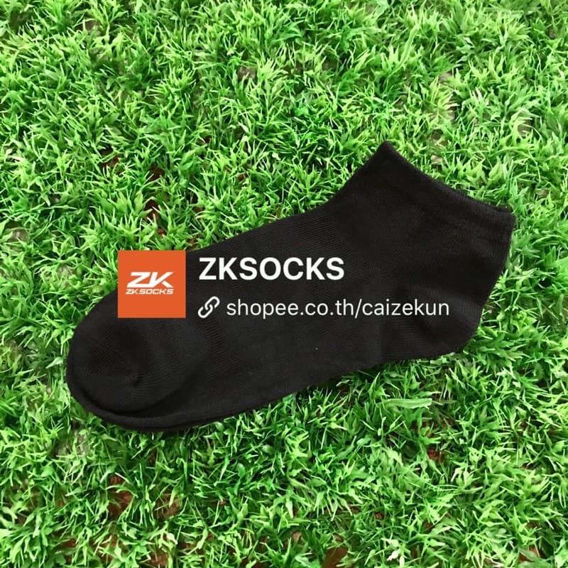 (ZSHOP7 เลยเลย 50) ถุงเท้าข้อสั้น สีพื้น ลาย สไตล์ญี่ปุ่น⚡️ผ้านิ่ม พร้อมส่งจากไทย🎁ZKSOCKS - 1