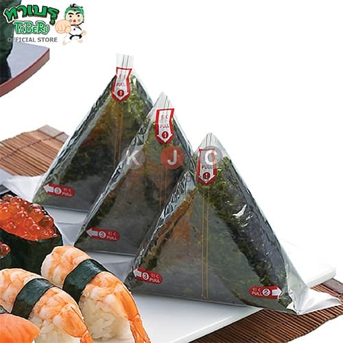 ทาเบรุ โอนิกิริ สาหร่ายทำข้าวห่อสามเหลี่ยม 100 แผ่น - 3