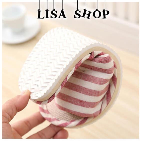 รองเท้าแตะ รองเท้าใส่ในบ้าน ถนอมฝ่าเท้า ลายขีด  พื้นมีกันลื่น สไตล์ญี่ปุ่น T01 - 4