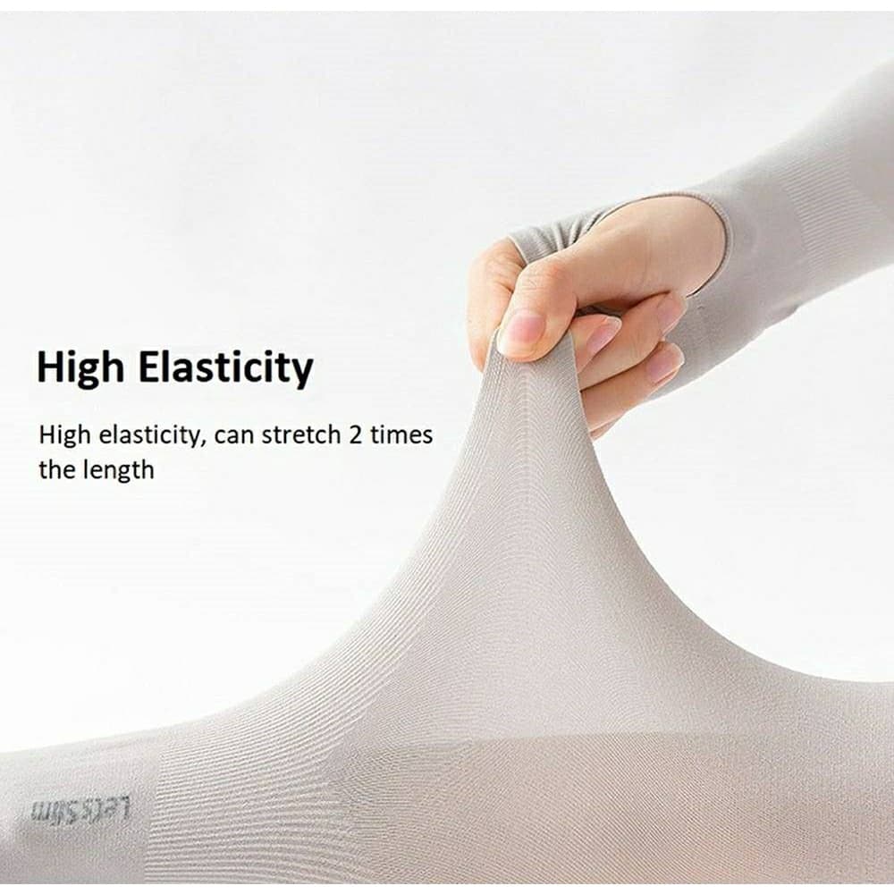 ปลอกแขนกันแดด กันแสง UV เนื้อผ้าบางเบา แบบสวมนิ้ว และ แบบไม่สวมนิ้ว  Let's Slim & Aqua X 1 คู่ - 1