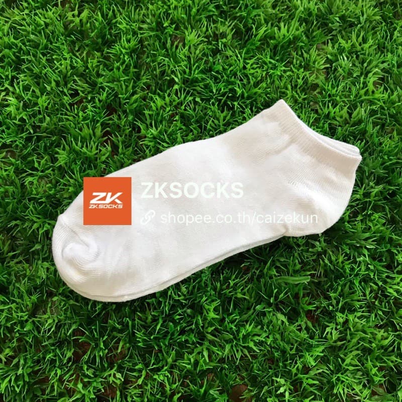 (ZSHOP7 เลยเลย 50) ถุงเท้าข้อสั้น สีพื้น ลาย สไตล์ญี่ปุ่น⚡️ผ้านิ่ม พร้อมส่งจากไทย🎁ZKSOCKS - 2