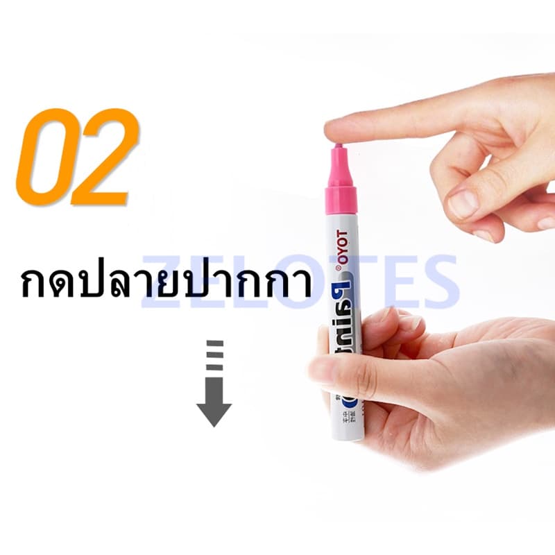 ปากกาเขียนยาง TOYO Paint  เขียนล้อรถยนต์/พลาสติก/ไม้/ผ้าใบ/กระจก/กระเบื้อง/แผ่นทะเบียนและอื่นๆ - 5