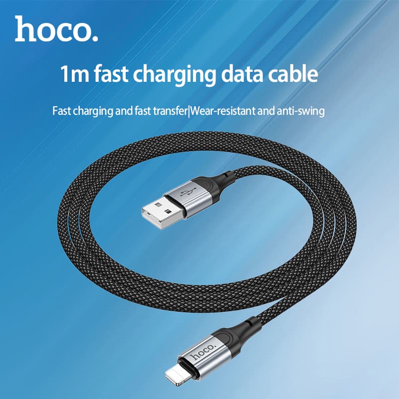 hoco. X102 Charging Data Cable สายชาร์จคุณภาพสูง รองรับกระเเสไฟ 2.4A ชาร์จเร็วโอนถ่ายข้อมูลได้ - 6