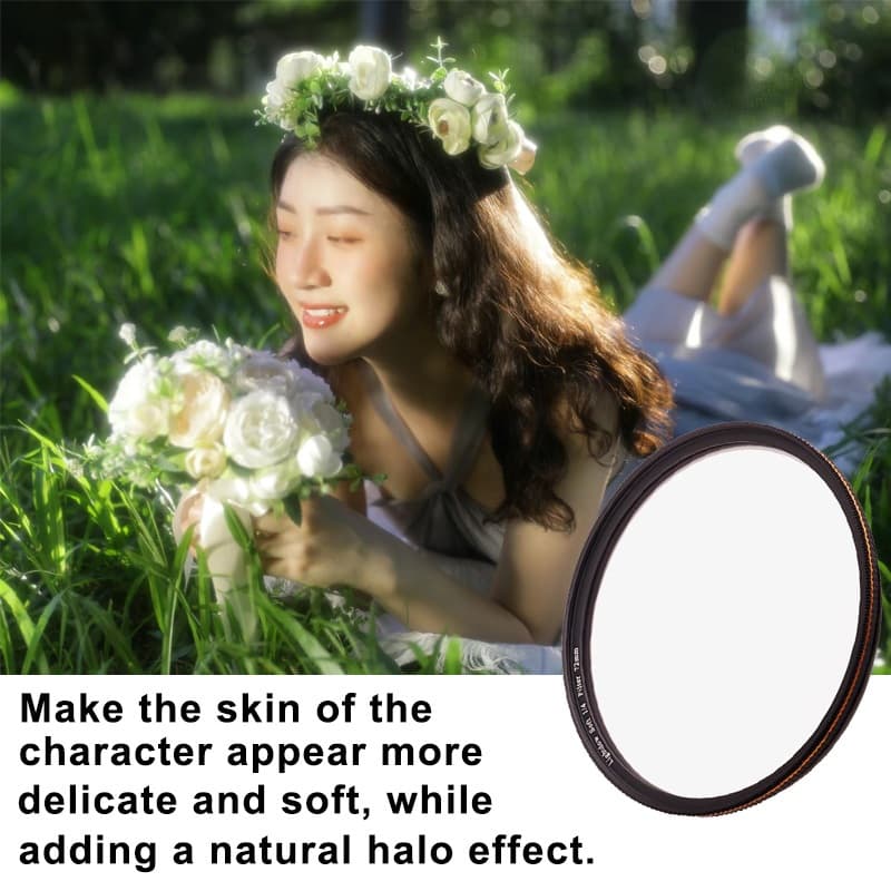 Lightdow 1/4 ตัวกรองเลนส ์ นุ ่ มสีขาวสําหรับ 49/52/55/58/62/67/72/77/82mm - 1