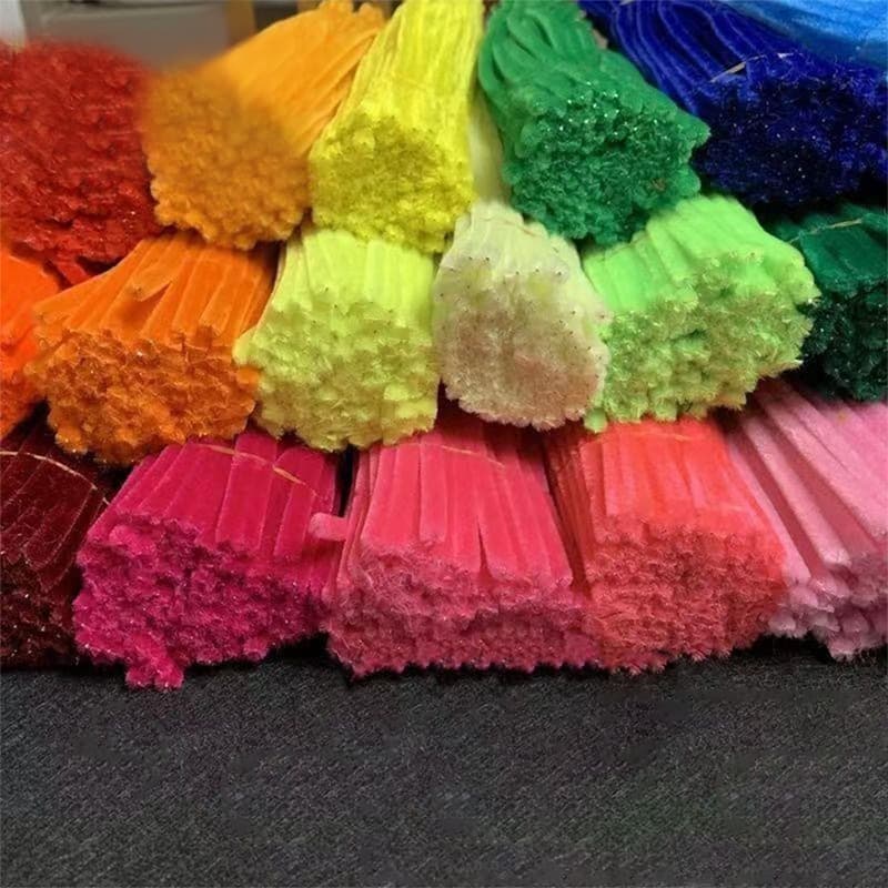 (100pcs) สินค้าพร้อมส่ง ลวดกำมะหยี่ DIY แยกสี สร้างสรรค์งานประดิษฐ์ต่างๆ สำหรับงานฝีมือ สีสันสดใส สินค้าขายดี