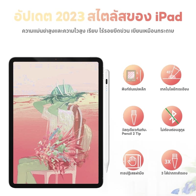 Jamjake GD15Plus for ปากกาไอแพด สไตลัสแม่เหล็ก for iPad รุ่นหลังปี 2018 stylus pen วางมือบนหน้าจอ - 4