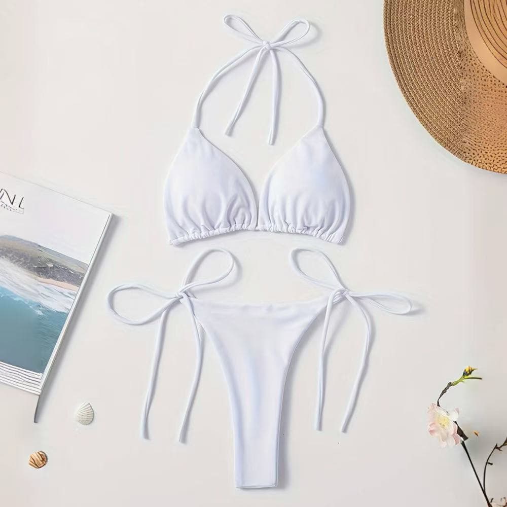 💙ส่งไวจากไทย🤍บิกินี่+เสื้อผ้ากันแดด บิกินี่ swim ชุดว่ายน้ำจีสตริง 5 สี - 4