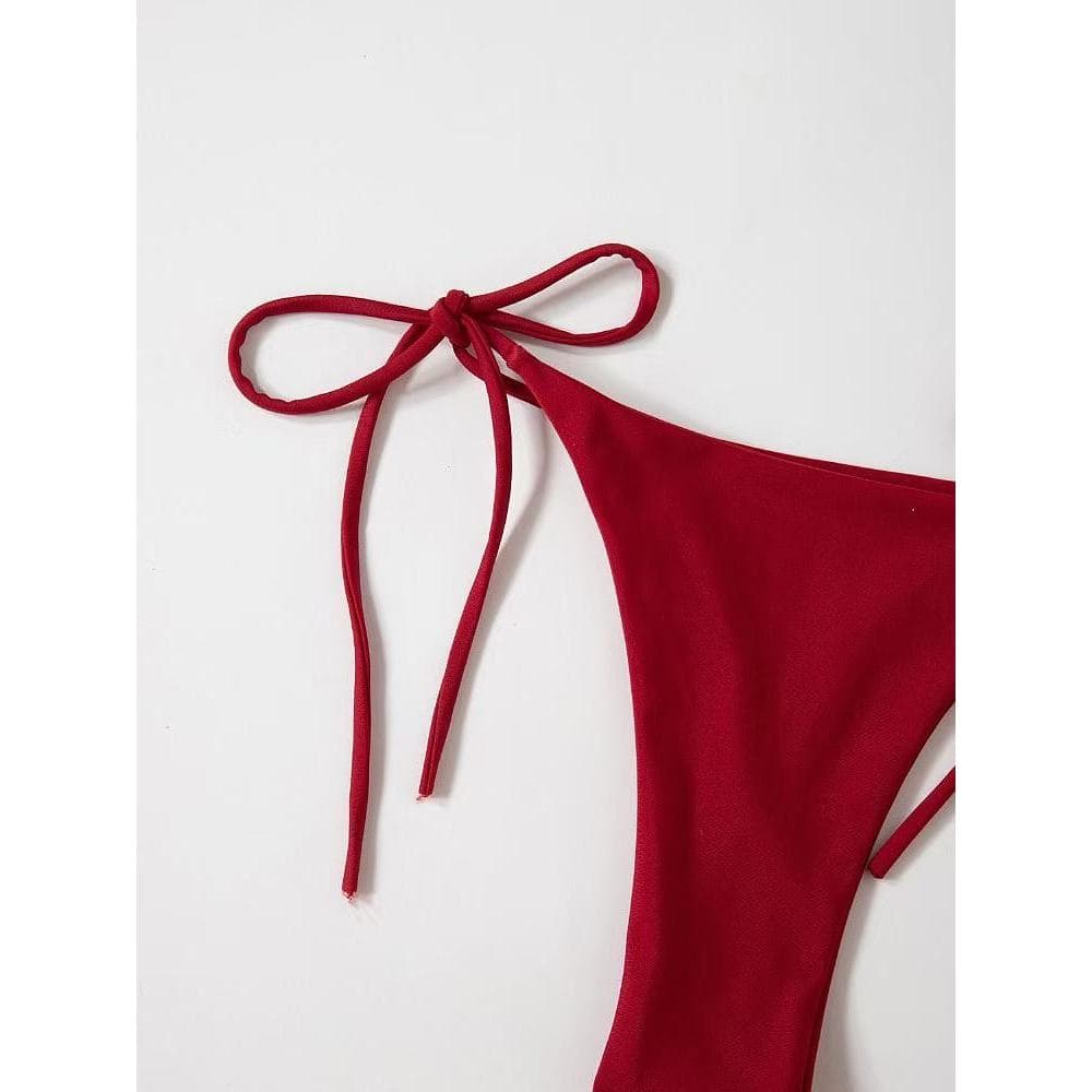 💙ส่งไวจากไทย🤍บิกินี่+เสื้อผ้ากันแดด บิกินี่ swim ชุดว่ายน้ำจีสตริง 5 สี - 6