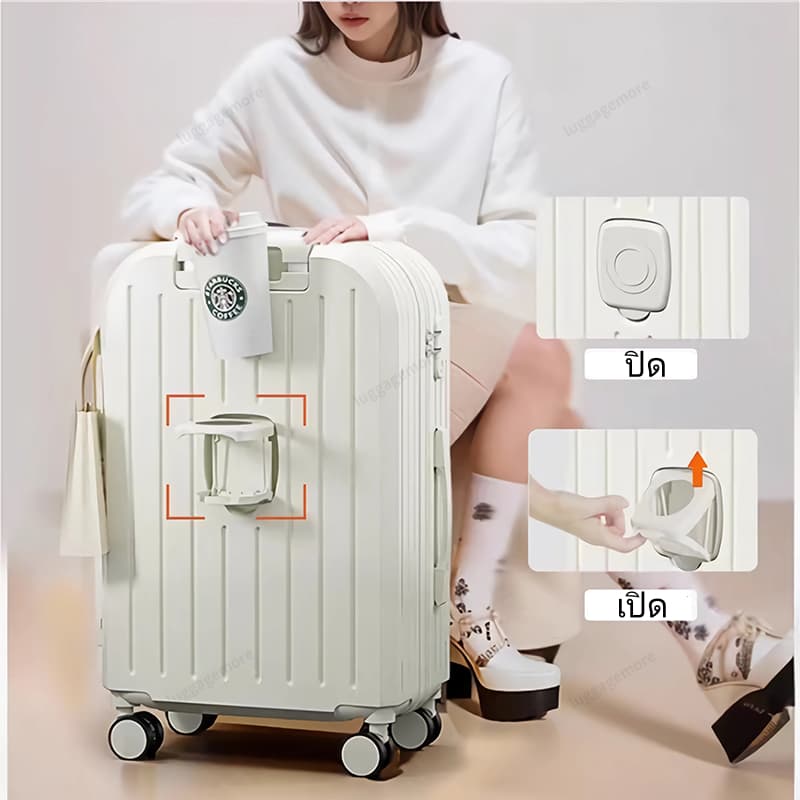 [พร้อมส่งในไทย] กระเป๋าเดินทาง ชาร์จ USB กระเป๋าเดินทางขนาด 20/26 นิ้ว ล้อสากล 360° luggage - 2