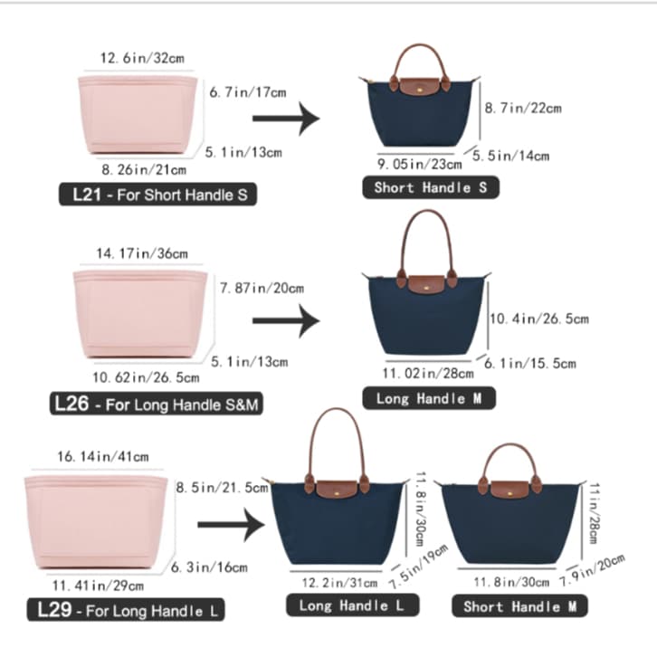 กระเป๋าจัดระเบียบ For LONGCHAMP กระเป๋าเครื่องสําอาง สะพายไหล่  อุปกรณ์เสริม สําหรับเดินทาง - 5