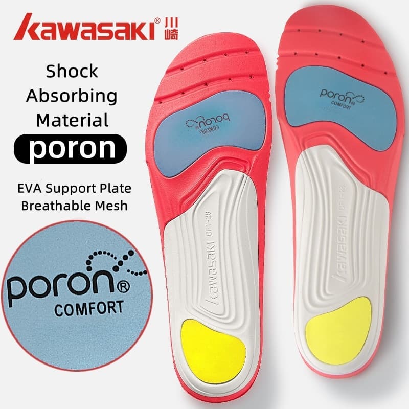 Kawasaki แบดมินตันกีฬา Insole CFT-28 และ KK-S1003 ผู้ชายและผู้หญิงระบายอากาศการดูดซับแรงกระแทกอ่อนนุ่มหนาสูงยืดหยุ่นบาสเกตบอล Oushioning การฝึกอบรมทหารวิ่ง