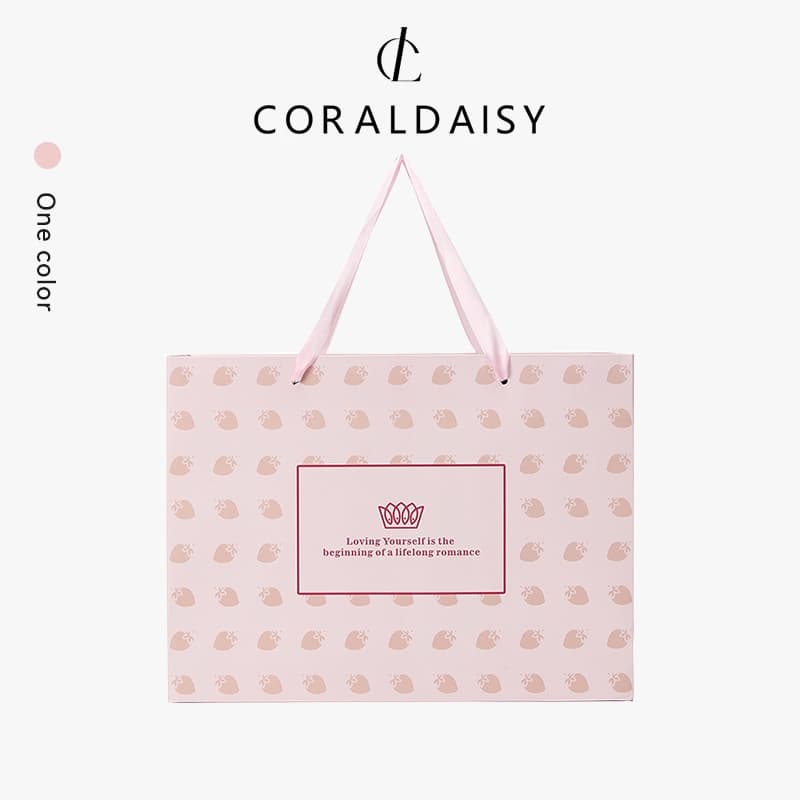 คอร์ลาเดนซิส ถุงกระดาษบรรจุภัณฑ์ถุงของขวัญสีชมพูถุงบรรจุภัณฑ์ของขวัญกระดาษแบบพกพา - 3