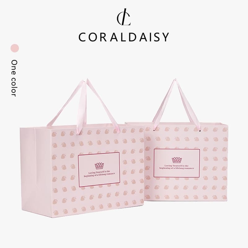 คอร์ลาเดนซิส ถุงกระดาษบรรจุภัณฑ์ถุงของขวัญสีชมพูถุงบรรจุภัณฑ์ของขวัญกระดาษแบบพกพา - 5