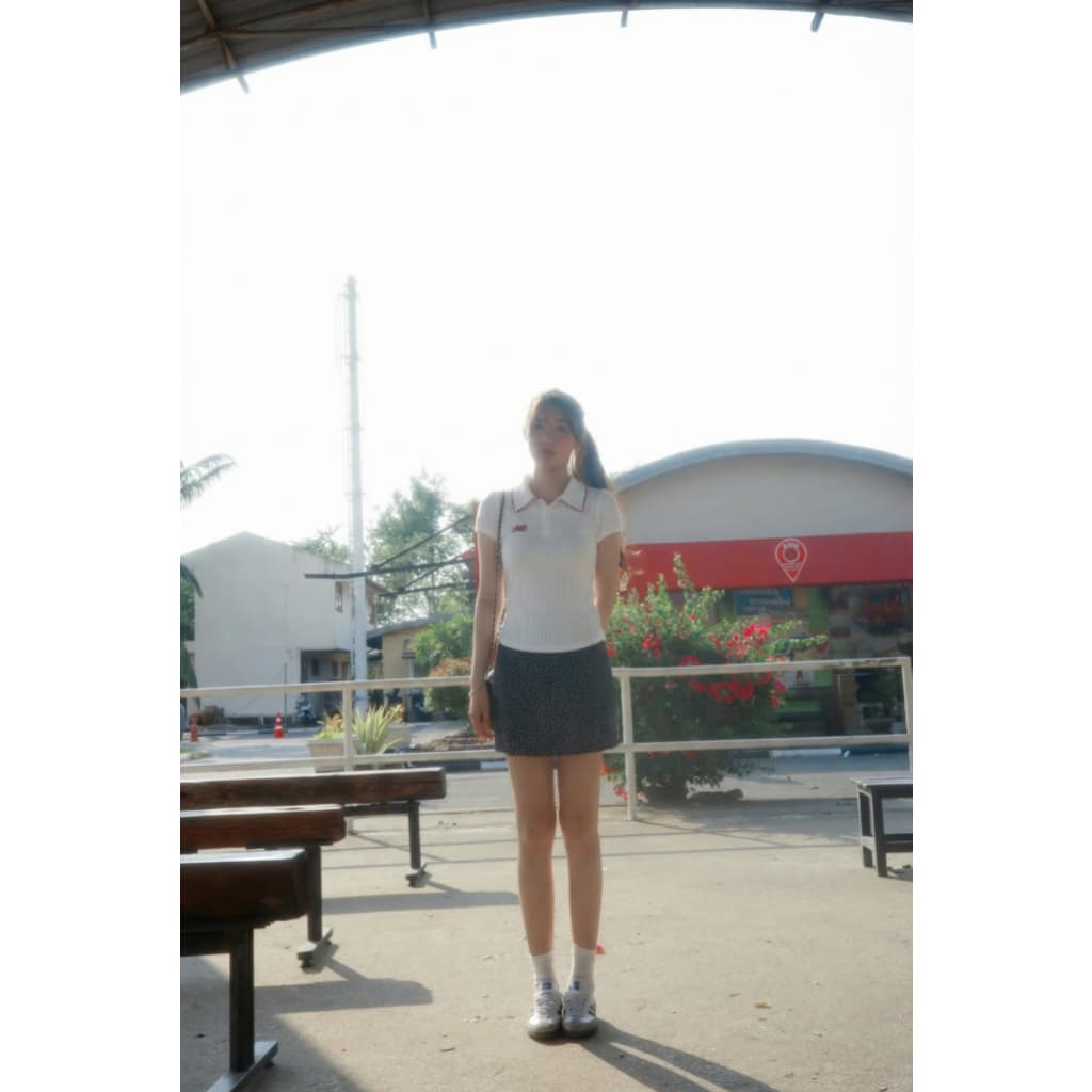 🤍 ส่งไวจากไทย🤍 เสื้อยืดคอปกแขนสั้น กระดุมหน้า ผ้านิ่ม ใส่บาย ลุคมินิมอล สไตล์เกาหลี (พร้อมส่ง) - 3