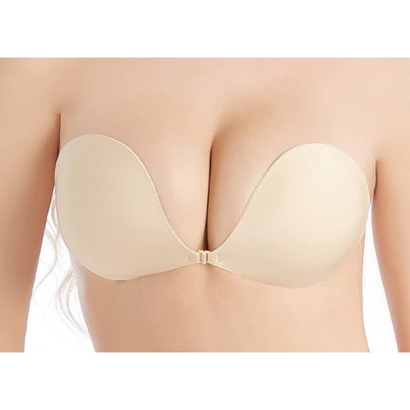 #077 🔥รุ่นใหม่กาวแน่น🔥 บรา ติดทน อกชิด โดนนำ้ได้ บราปีกนกตะขอหน้า COK - 2