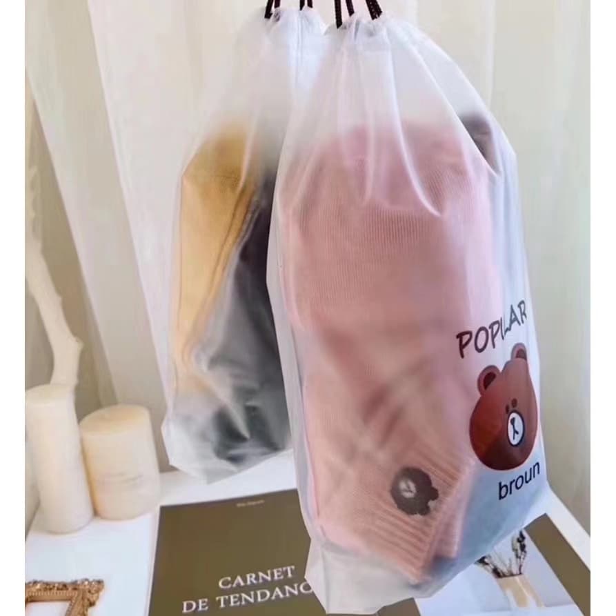 ถุงเท้าข้อสั้นผู้หญิง ลายหมี (แพ็ค10คู่) พร้อมถุงลายหมC2 - 5