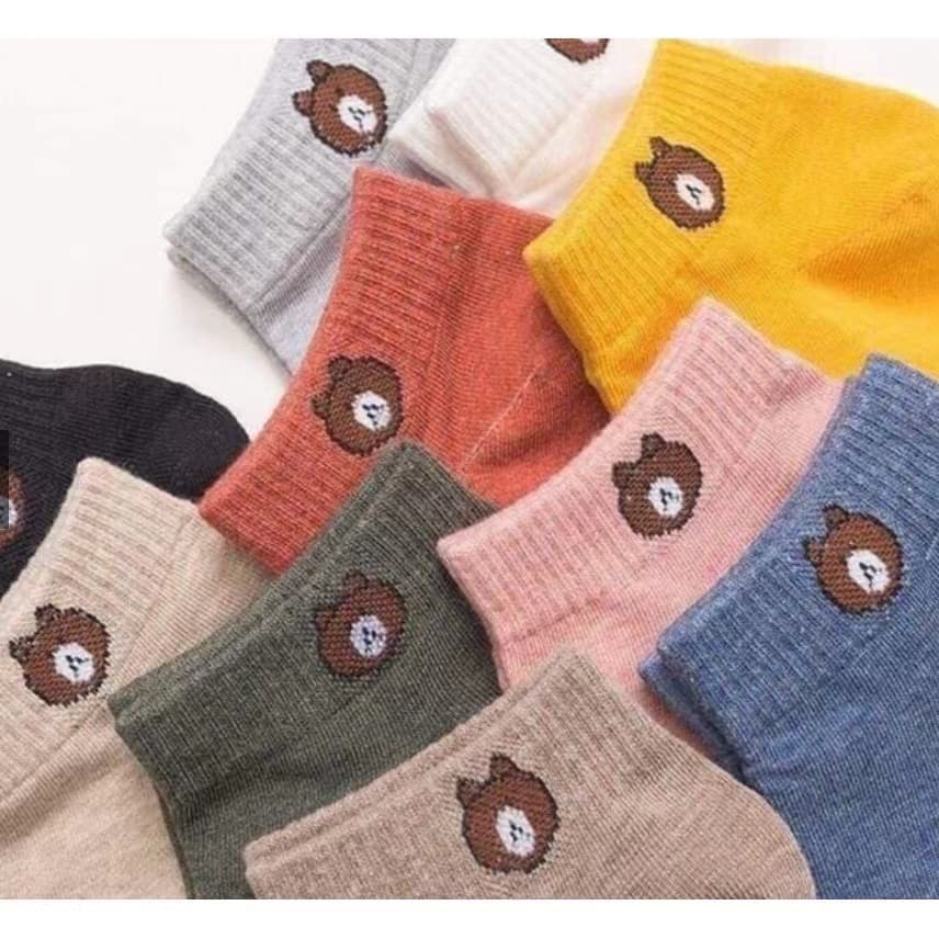 ถุงเท้าข้อสั้นผู้หญิง ลายหมี (แพ็ค10คู่) พร้อมถุงลายหมC2 - 2