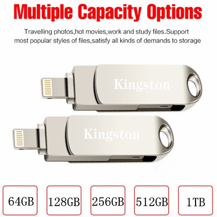 2 in 1 แฟลชไดรฟ์ Usb 2TB Usb Flash Drive 1TB Otg Pendrive สําหรับ iPhone Storage Pendrive - 2