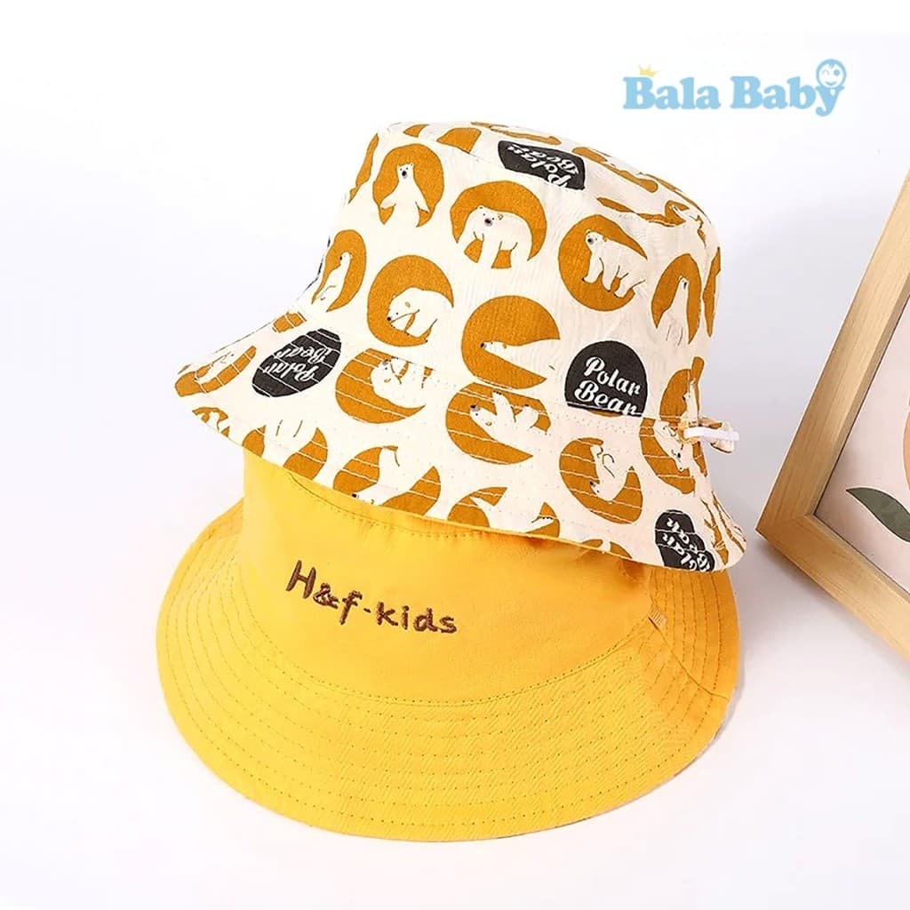 หมวกบักเก็ตเด็ก หมวกชาวประมงเด็ก หมวกแฟชั่น ปักตัวอักษร กันแดดกันลม อายุ0-5ปี MZ20 - 3