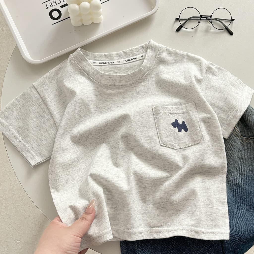 เสื้อยืดเด็กคอกลมผู้ชาย เสื้อยืดเด็ก งานผ้าฝ้าย ผ้านิ่มทรงสวย สีตรงปก ใส่สบายไม่อับไม่ร้อน - 4