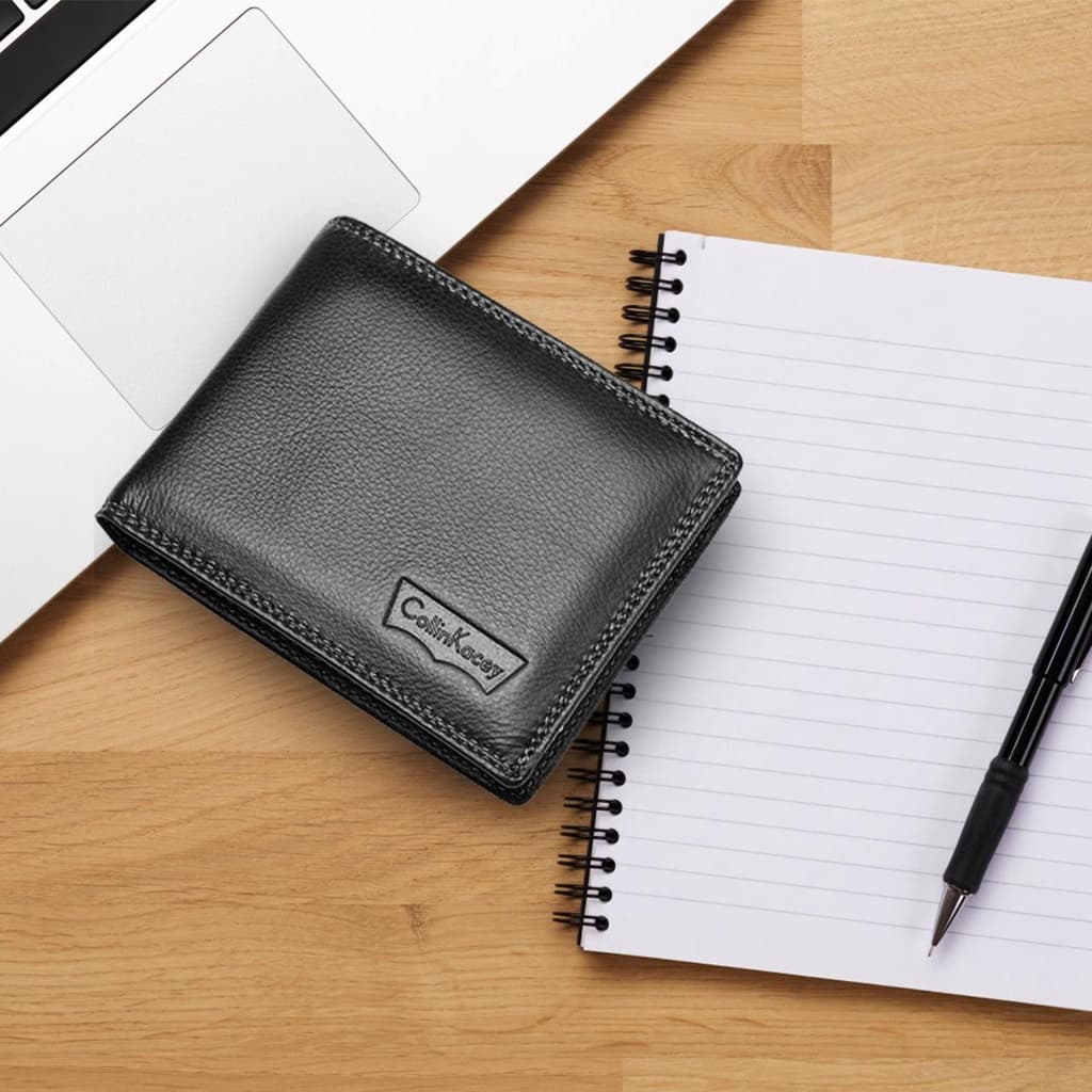 CollinKacey A25 กระเป๋าสตางค์ผู้ชายหนังแท้ใบสั้น กระเป๋าสตางค์แฟชั่นใหม่ มีช่องใส่เหรียญ - 1