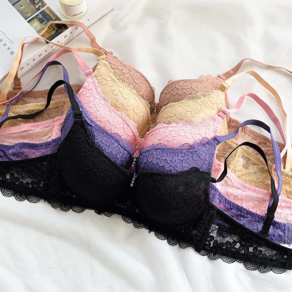 เสื้อใน#Daisy 008 บราลูกไม้แฟชั่นมีฟองน้ำมีโครง ใส่สบาย ไซส์เล็ก อก32-38 บราคัพAB