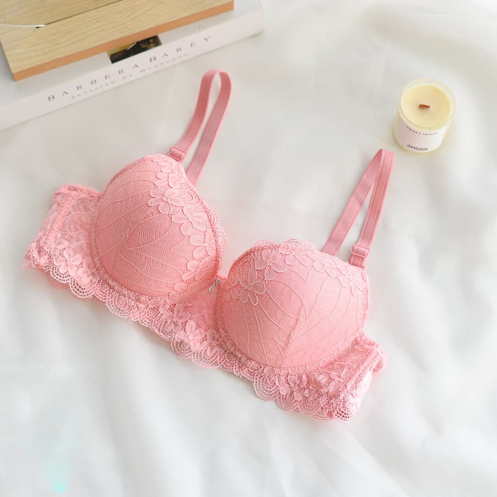 เสื้อใน#Daisy 008 บราลูกไม้แฟชั่นมีฟองน้ำมีโครง ใส่สบาย ไซส์เล็ก อก32-38 บราคัพAB - 2