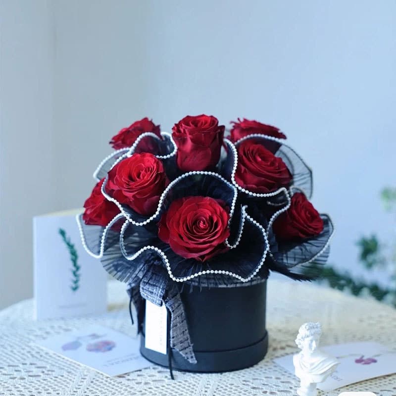 ช่อดอกไม้ ผ้าตาข่าย ประดับมุก สําหรับตกแต่งขอบ ห่อของขวัญวันวาเลนไทน์ วันแม่ - 3