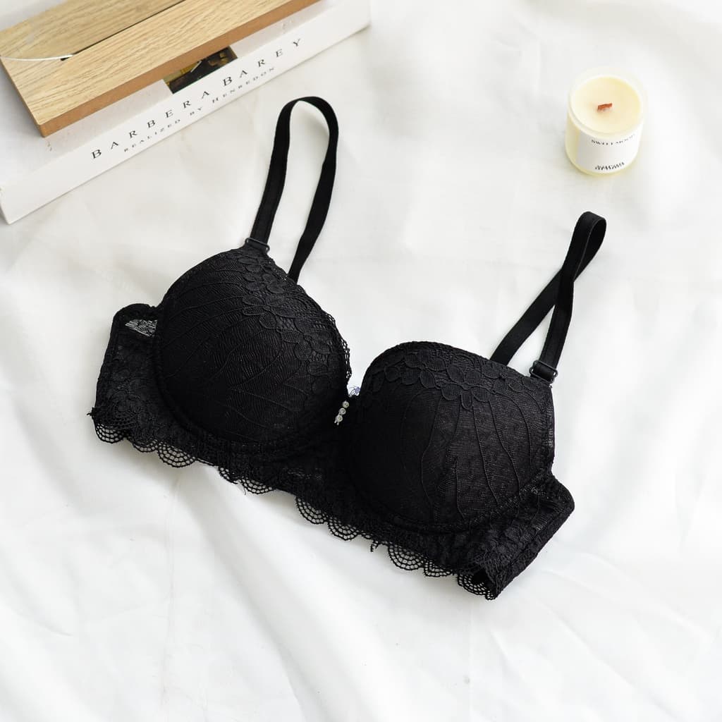 เสื้อใน#Daisy 008 บราลูกไม้แฟชั่นมีฟองน้ำมีโครง ใส่สบาย ไซส์เล็ก อก32-38 บราคัพAB - 3