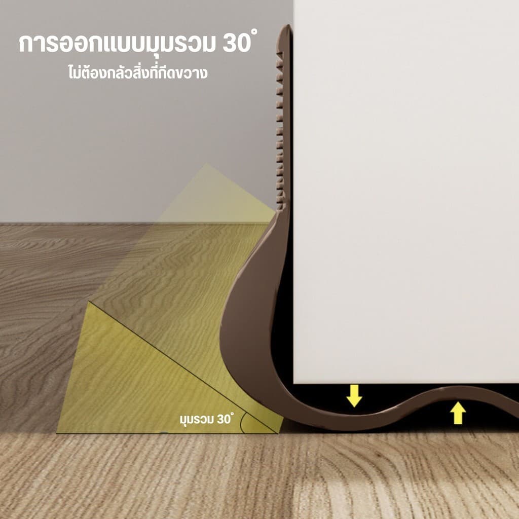 ที่ปิดช่องบานประตู คิ้วกั้นประตู ที่กั้นประตูกันฝุ่น กันแมลง ขอบประตูกันแอรออก กาวในตัว กันน้ำ - 1