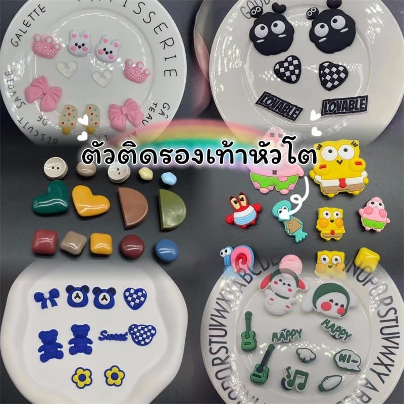 รองเท้าแตะหัวโต รองเท้าแตะพื้นนิ่ม กันน้ำ ทำความสะอาดง่าย รองเท้าแตะแฟชั่น (ไม่แถมตัวติดรองเท้า) x118 - 3