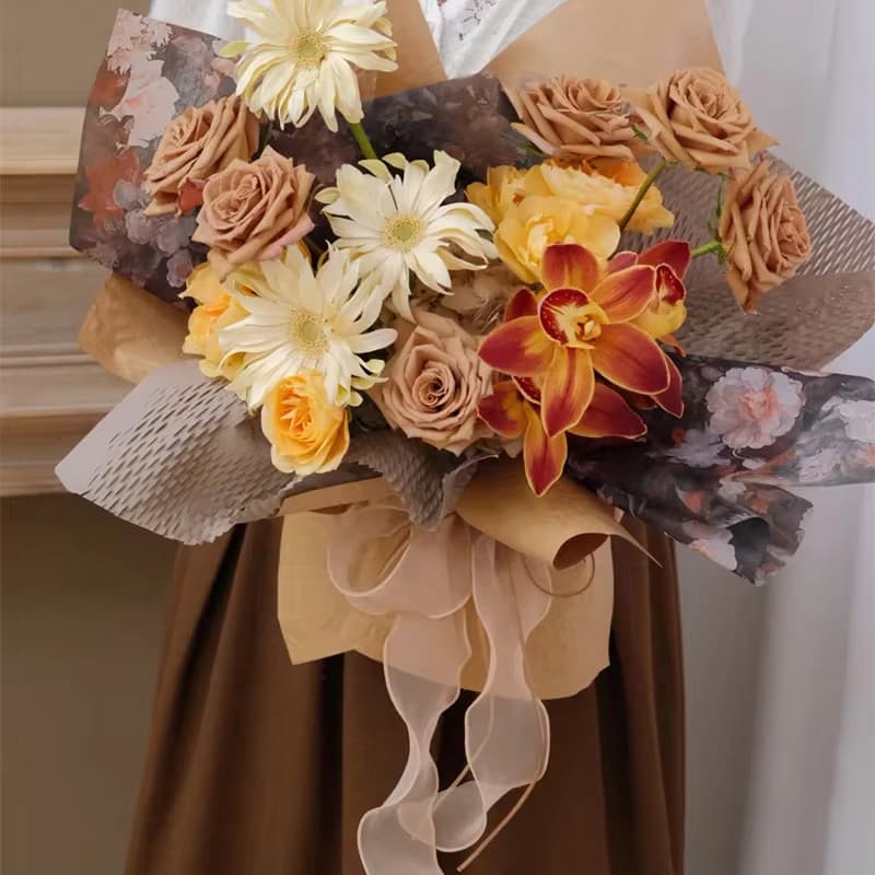 COZII ริบบิ้นผ้าโปร่ง ริบบิ้นคลื่น หน้ากว้าง4cm ยาว10m ริบบิ้นผ้าแก้ว ริบบิ้นห่อเค้กDIY - 1