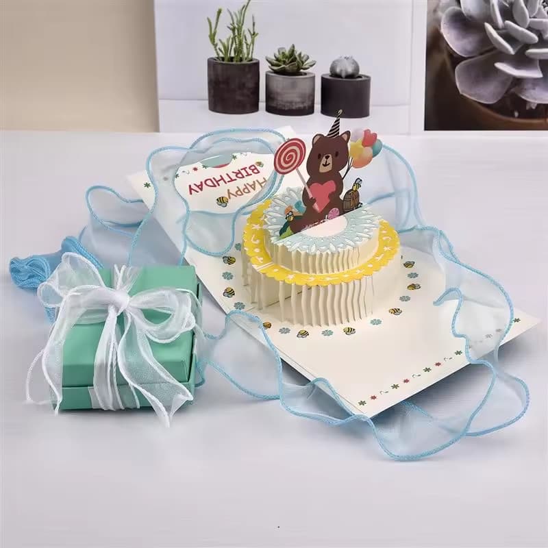 COZII ริบบิ้นผ้าโปร่ง ริบบิ้นคลื่น หน้ากว้าง4cm ยาว10m ริบบิ้นผ้าแก้ว ริบบิ้นห่อเค้กDIY - 4