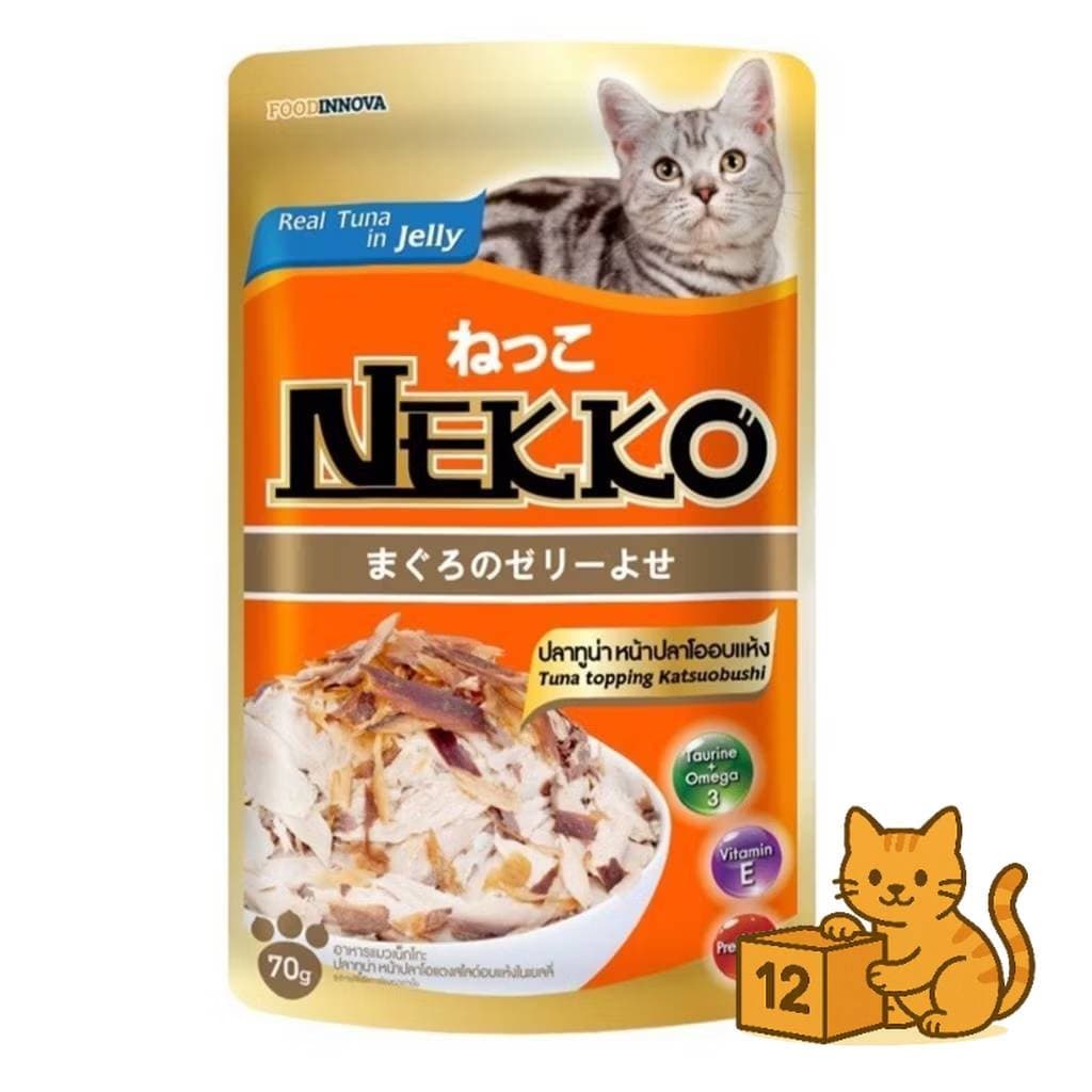 ( ยกโหล 12 ซอง ) Nekko อาหารแมว เปียกแมว เนื้อทูน่าแท้ โดยไม่มีส่วนผสมของเนื้อเทียมไม่มีสารกันบูด - 6