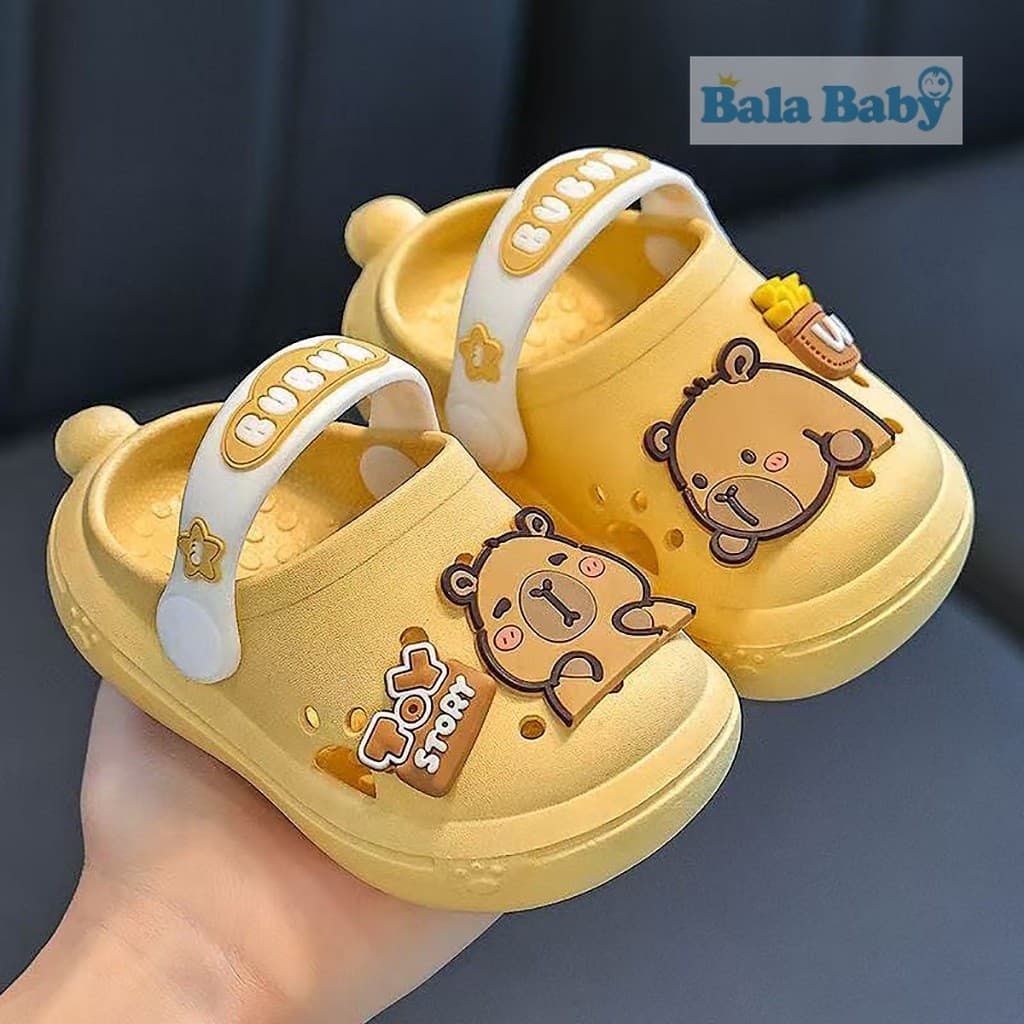 รองเท้าหัวโตเด็ก รองเท้าแตะลายคาปิบาลา ดีไซน์น่ารัก มีกันลื่น สำหรับอายุ1-3ปี DDX46 - 3