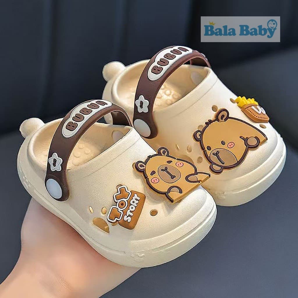 รองเท้าหัวโตเด็ก รองเท้าแตะลายคาปิบาลา ดีไซน์น่ารัก มีกันลื่น สำหรับอายุ1-3ปี DDX46 - 4