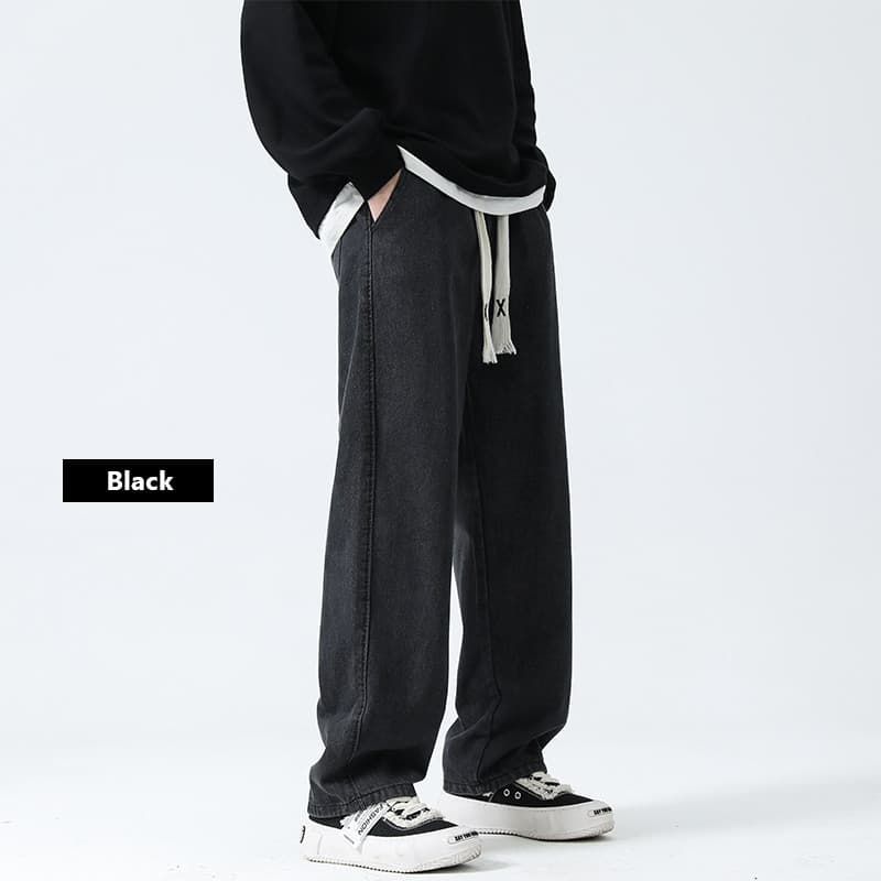 กางเกงยีนส์ลําลองสไตล์ฮิปฮอปทรงหลวมสําหรับผู้ชายย้อนยุคสตรีทยีนส์ - 5