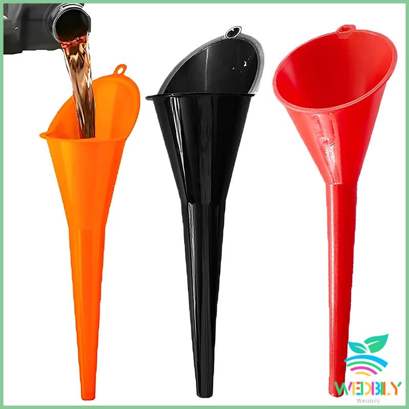 Wedbily【มีสินค้าในสต๊อก】 กรวยปากยาวเติมน้ำมัน และน้ำ แบบพกพา คุณภาพสูง วัสดุพลาสติก Car Refueling Funnels