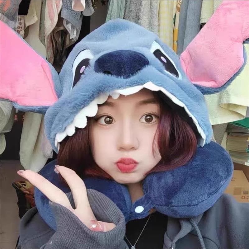 หมอนรูปการ์ตูน หมอนรองคอรูปตัวยู หน่วยความจำยืดหยุ่นนุ่มสบาย เหมาะสำหรับการเดินทางและพักผ่อน - 5