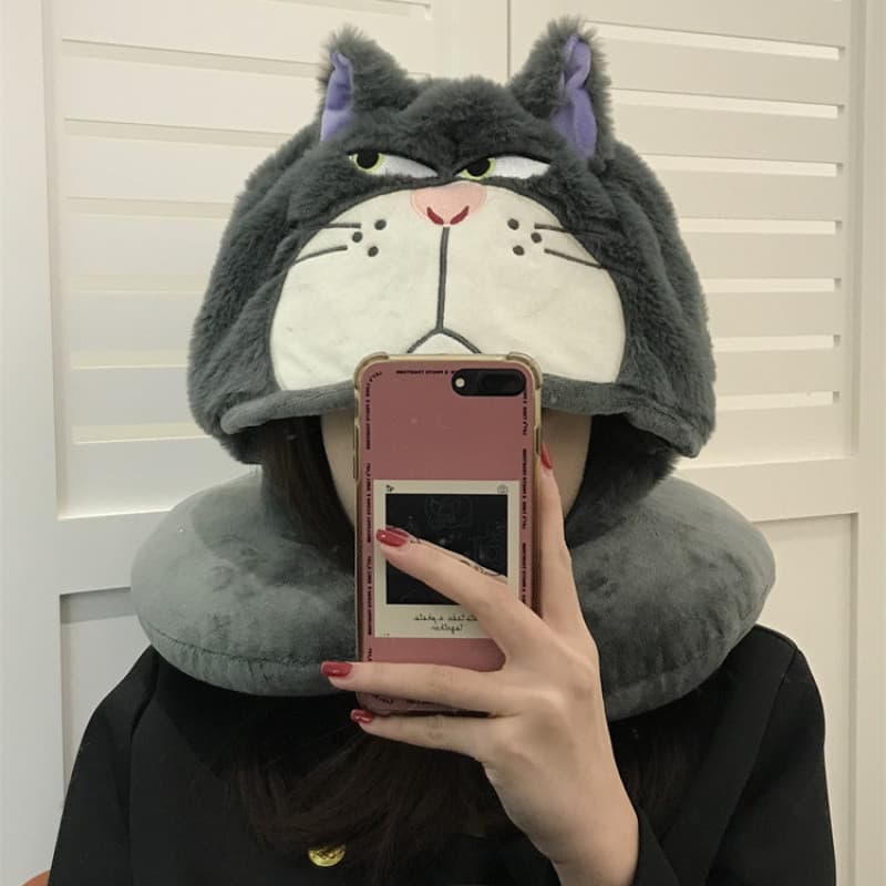 หมอนรูปการ์ตูน หมอนรองคอรูปตัวยู หน่วยความจำยืดหยุ่นนุ่มสบาย เหมาะสำหรับการเดินทางและพักผ่อน - 6