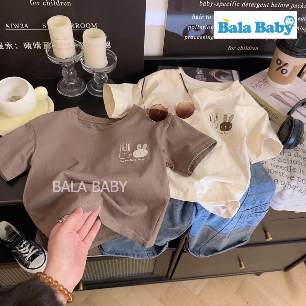 เสื้อยืดเด็ก เสื้อยืดมินิมอลสำหรับเด็ก เนื้อผ้า cotton ใส่ได้ทั้งเด็กผู้ชายและผู้หญิง Size80-120cm DXT02