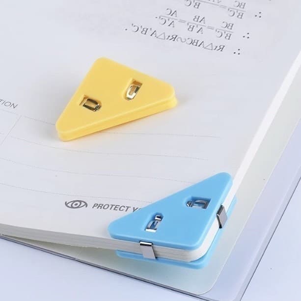 คลิปหนีบกระดาษ สีพาสเทล คลิปมุม ที่หนีบกระดาษ คละสี - 6