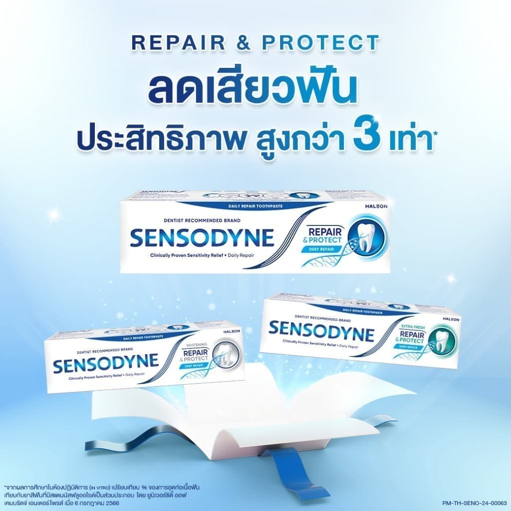 [เลือกสูตรได้] SENSODYNE TOOTHPASTE เซ็นโซดายน์ ยาสีฟัน ฟื้นฟูและปกป้องอาการเสียวฟัน 100 กรัม แพ็ค 2 - 2