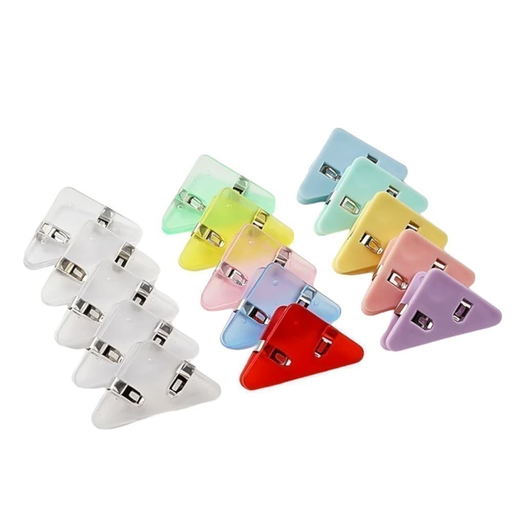 คลิปหนีบกระดาษ สีพาสเทล คลิปมุม ที่หนีบกระดาษ คละสี - 3