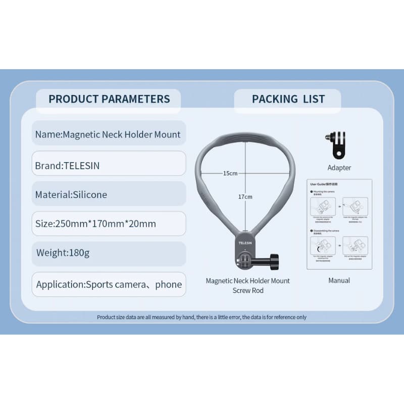 Telesin สายคล้องคอ แบบแม่เหล็ก สำหรับGOPROทุกรุ่น,DJI Action 6/5Pro/4/3,Pocket 3 /Insta360/มือถือ - 1