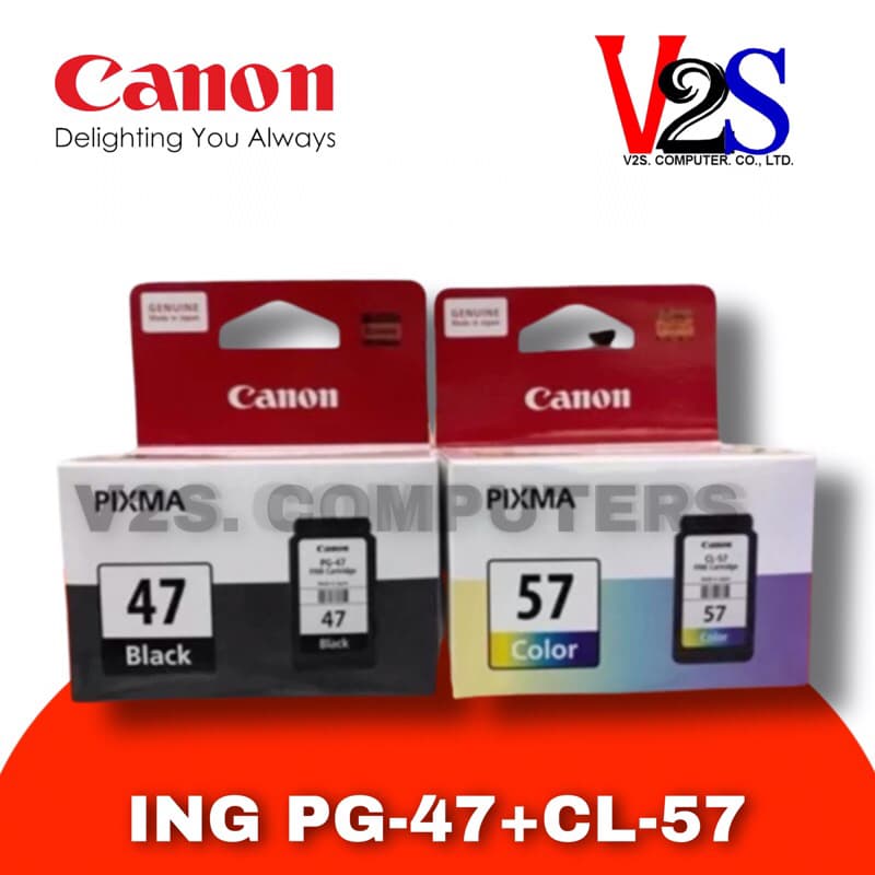หมึกแท้ ตลับหมึกอิงค์เจ็ท Canon Ink PG-47 / CL-57  สีดำ และ สี ของแท้ 100%