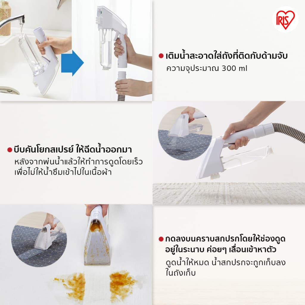 IRIS OHYAMA ไอริส โอยามะ เครื่องทำความสะอาดพรม เบาะผ้า เฟอร์นิเจอร์ผ้า RNS-300 (ส่งฟรี) - 2